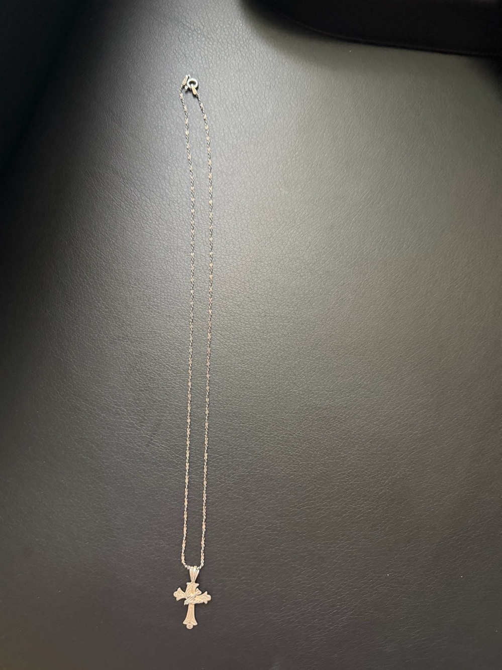PRICE DROP!! Delicate Sterling Silver Peace Cross Pendant Necklace - - Picture 2 of 2